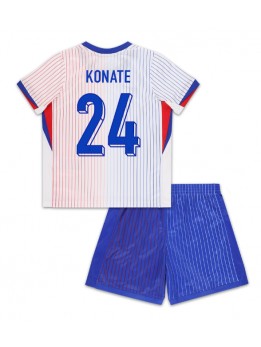 Detské Futbalové oblečenie Francúzsko Ibrahima Konate #24 ME 2024 Krátky Rukáv - Preč (+ trenírky)